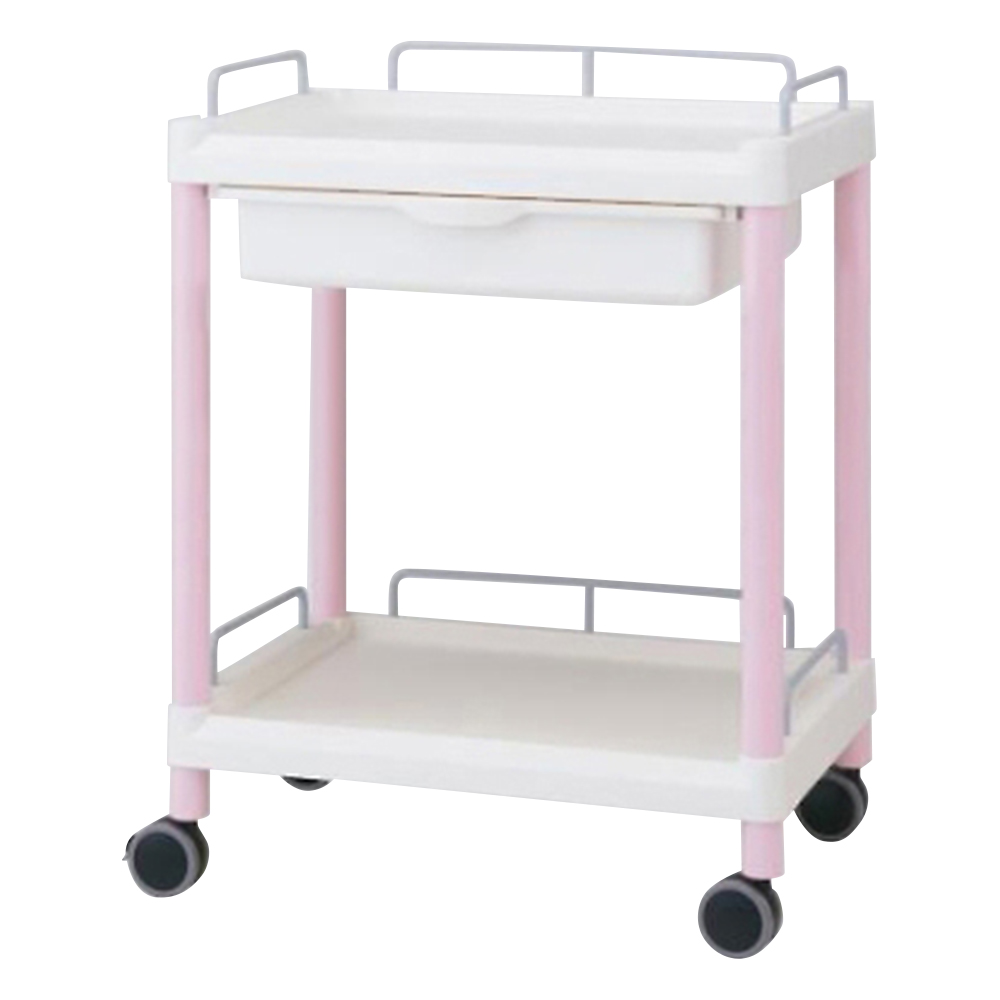 モバイルイージーカート(ガード枠付き：ピンク) 引出しあり 2段 645×444×810 ME21EH