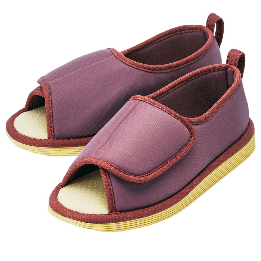 転倒予防シューズ つま先なし あずき ＬＬ 091195