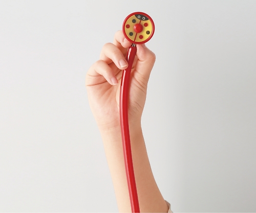 ゼラメド聴診器　コスモリット(ダブルタイプ)　小児用　レッド　てんとう虫柄 KO1