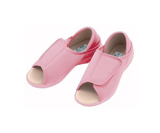 かかとが踏めるルームシューズ（オープントゥタイプ）　ピンク・L KT-2-ﾋﾟﾝｸ･L