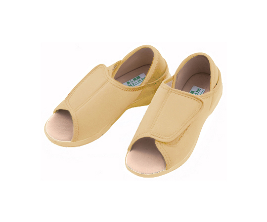 かかとが踏めるルームシューズ（オープントゥタイプ）　ベージュ・3L KT-2-ﾍﾞｰｼﾞｭ･3L