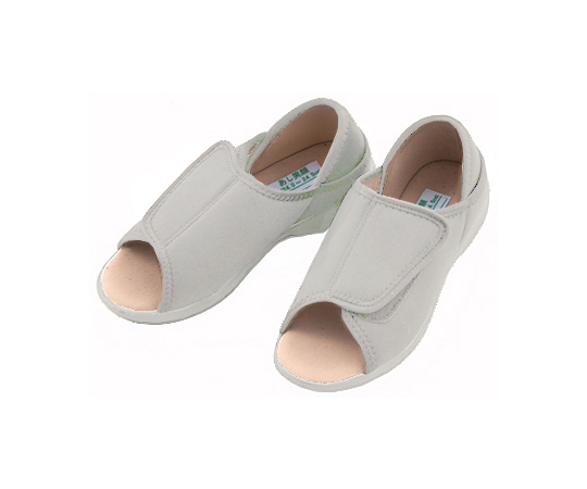 かかとが踏めるルームシューズ（オープントゥタイプ）　グレー・3L KT-2-ｸﾞﾚｰ･3L