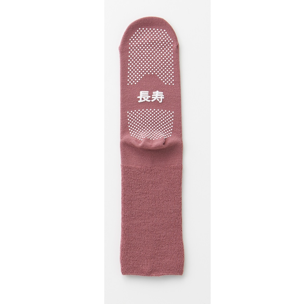 婦人ふくらはぎ楽らくすべり止めソックス長寿 毛混 ローズ TJ390
