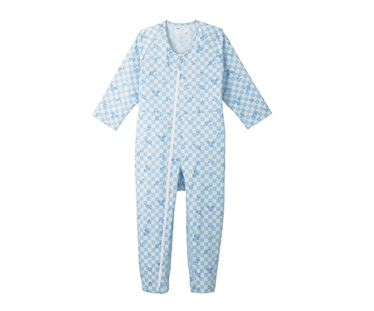 介護寝巻き コンビネーションII（フルオープン型） リーフブルー L 5638-A