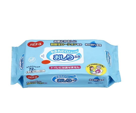 やぶれにくいタイプのおしりふき（ハビナース）1袋（72枚入） 669201EO