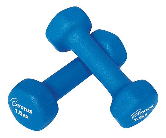 ラバーコートダンベル 1.5kg 1組（2本入） H-9056(ﾌﾞﾙｰ)