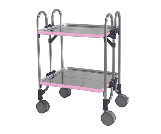 折りたたみ式ワゴン 613×505×838mm 2段 ピンク HEA-2P