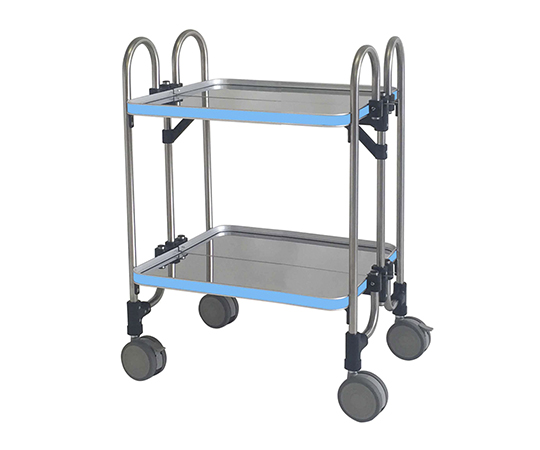 折りたたみ式ワゴン 613×505×838mm 2段 ブルー HEA-2B