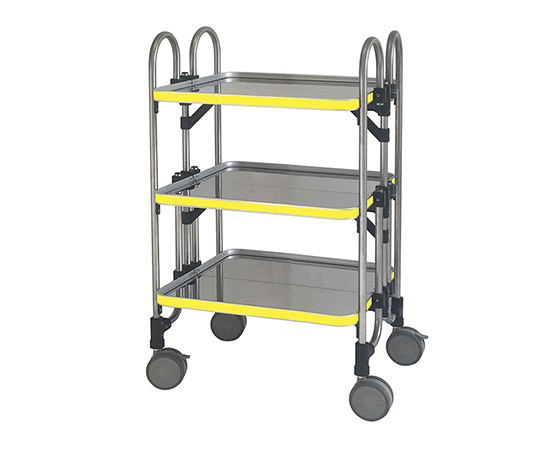 折りたたみ式ワゴン 613×505×958mm 3段 イエロー HEA-3Y