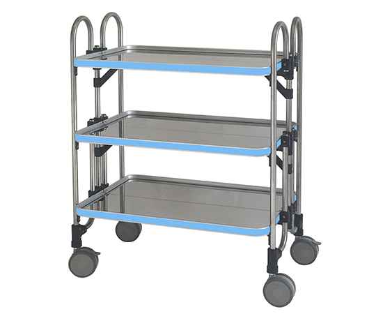 折りたたみ式ワゴン 763×505×958mm 3段 ブルー HEAM-3B