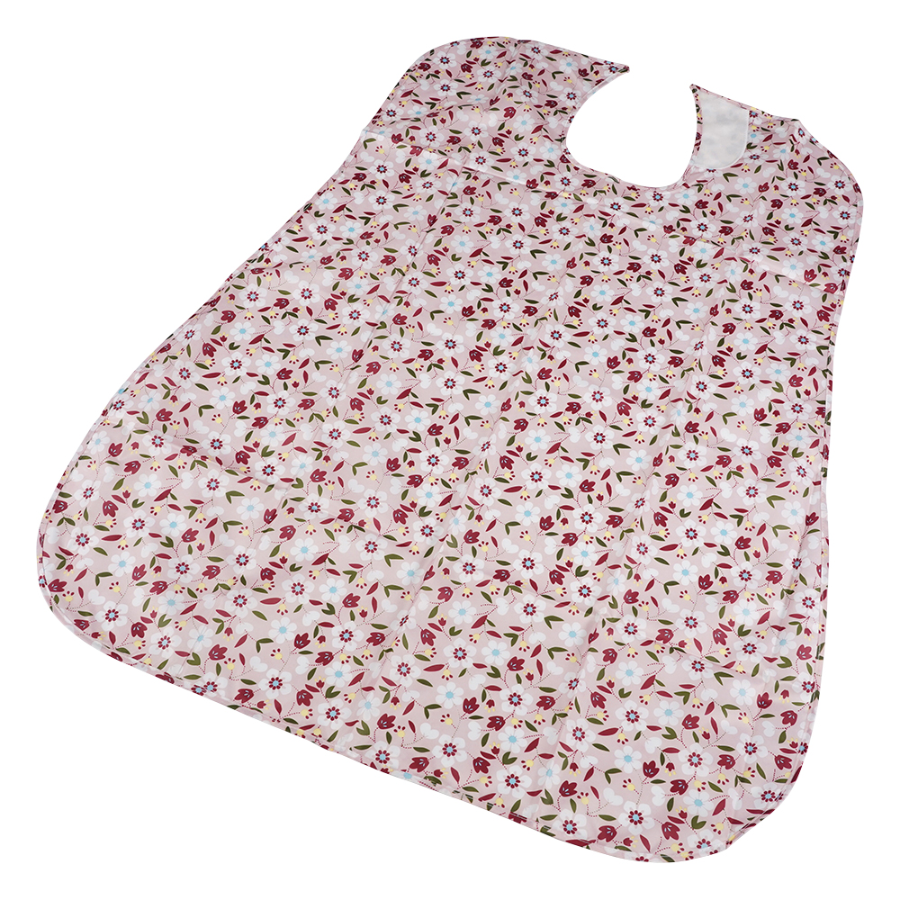 さわやか食事用エプロン 花びら ピンク