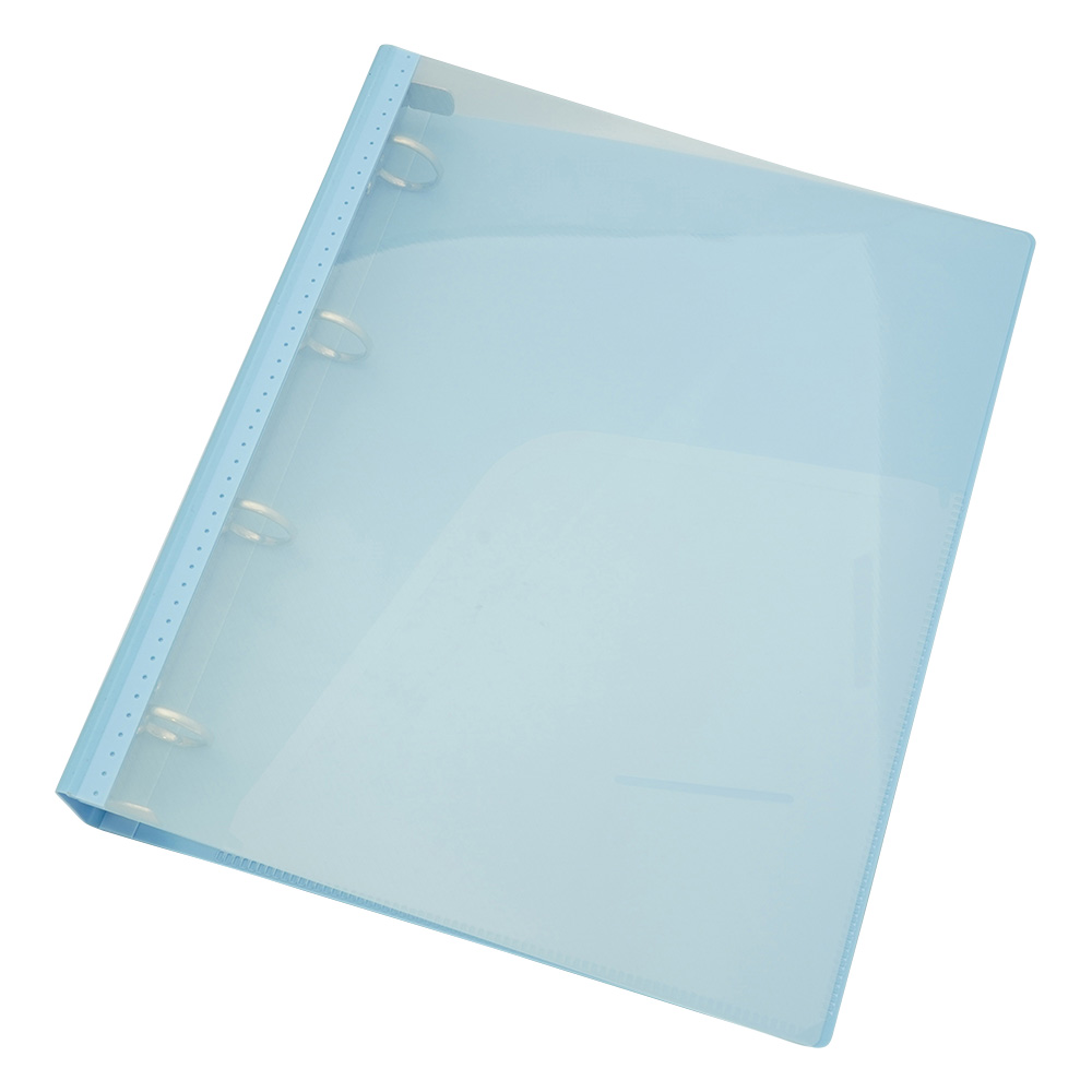 メディカルサポートブック（クリヤー） 4穴タイプ ブルー 背幅41mm HB687-1