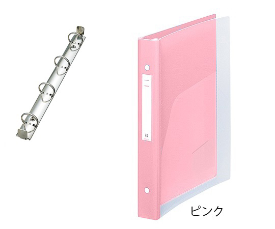 メディカルサポートブック（クリヤー） 4穴タイプ ピンク 背幅41mm HB687-5