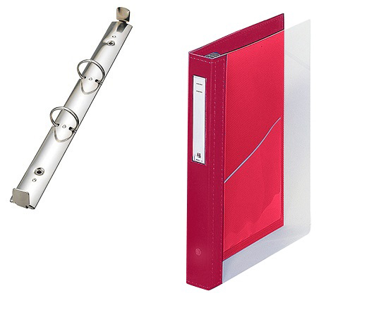 カルテブック（クリヤー） 2穴タイプ レッド HB446-5