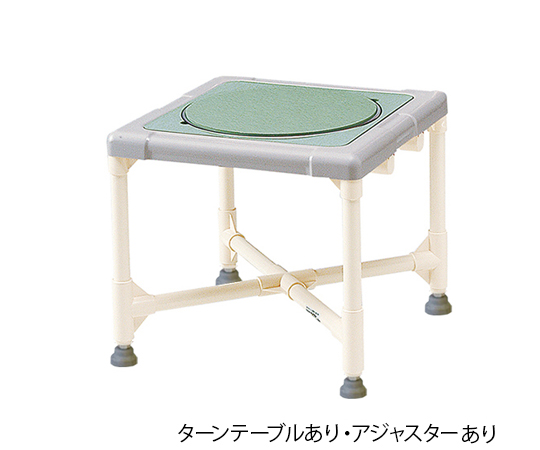 シャワーいす F型タイプ（ターンテーブルあり・アジャスターあり） CAT-0201