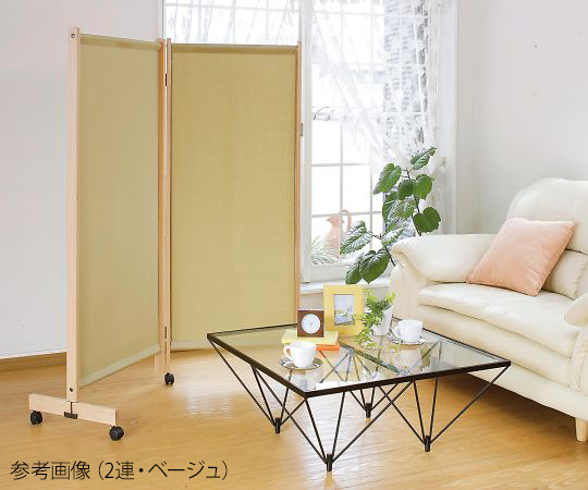 布張りパーテーション（木製） 2連 アイボリー