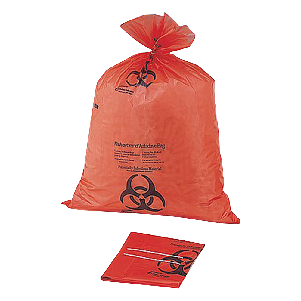 滅菌表示付オートクレーブバッグ オレンジ 640×890×0.05mm 1箱（200枚入） 01-814C