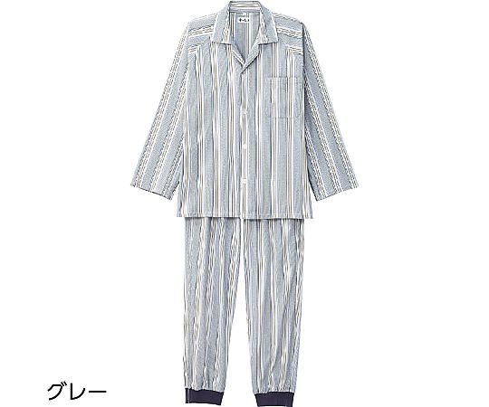 フルオープンパジャマ（紳士用）　グレー　L 01885