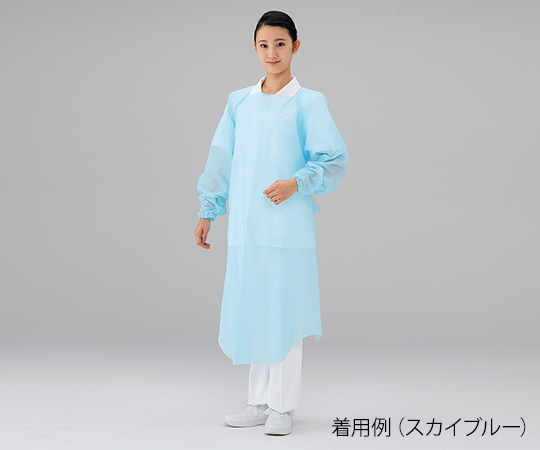 プロシェアエプロン（袖 ゴム付） スカイブルー 30枚入