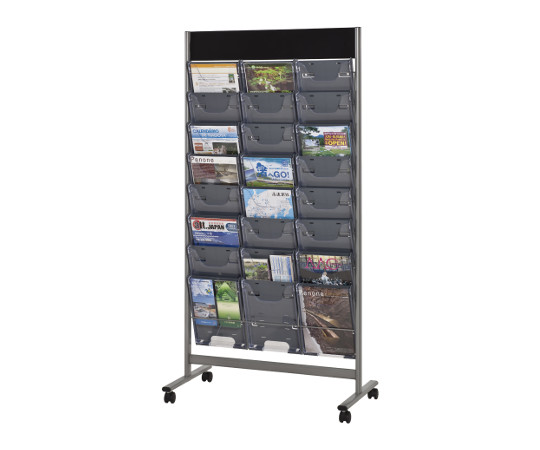 パンフレットスタンド 3列8段 グレー DP-C308