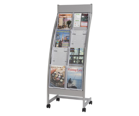 パンフレットスタンド 2列4段（全画表示タイプ） ホワイト PSR-C204-W