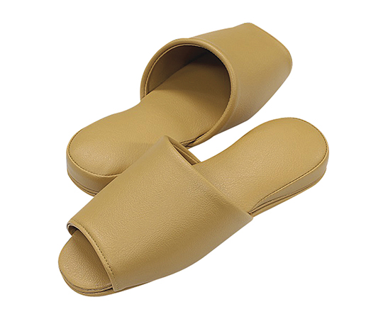 スリッパ（抗菌カラーテンダー・6足入） 前開き キャメル