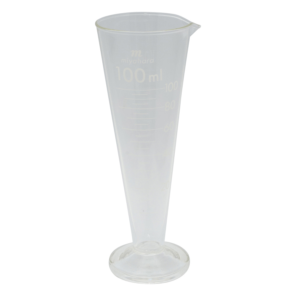 液量計（円錐型） 白目盛 100mL mgw100