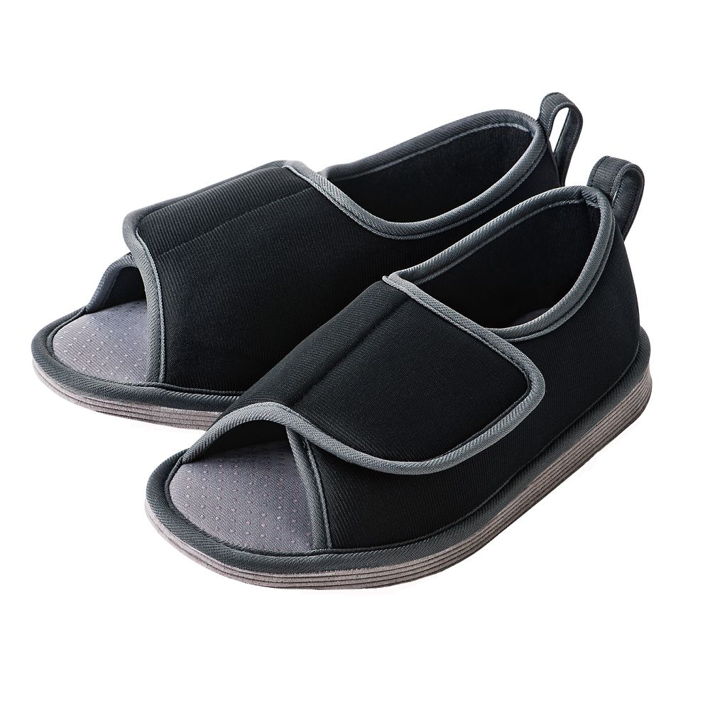 転倒予防シューズ つま先なし ブラック LL 091295