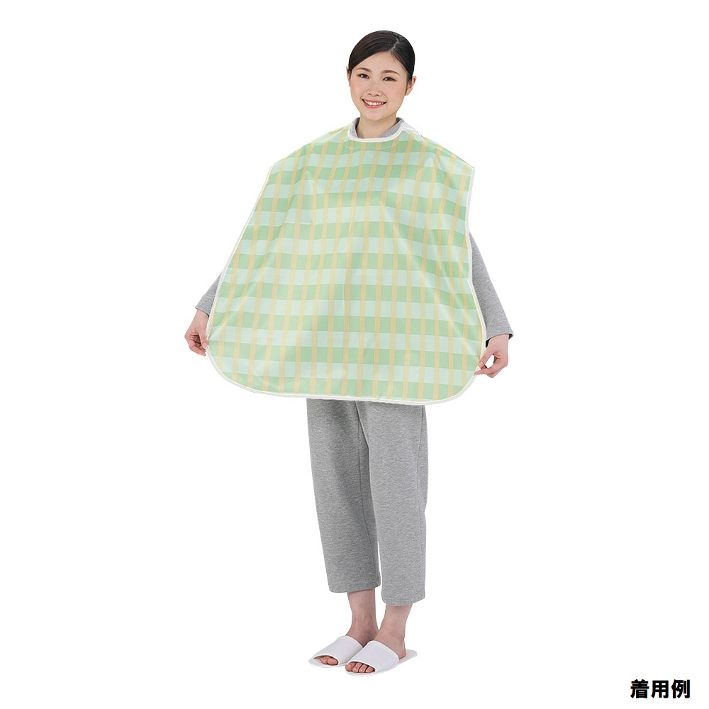 ソフラピレンエプロン ボーダーチェック グリーン 102301