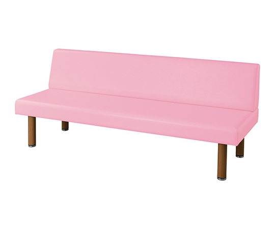 ロビーベンチ（背付き・木目調） ピンク 1200PK-H