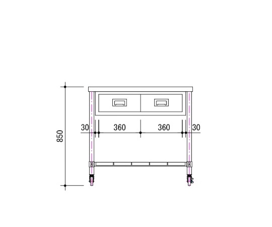 作業台（引出し付） 片面式 900×600×850 0960CD