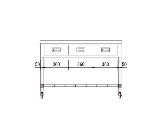 作業台（引出し付） 片面式 1200×600×850 1260CD
