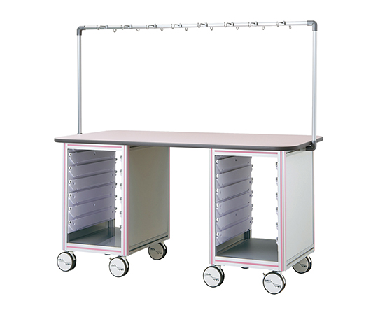 点滴作業台（対面型・シングルフレーム） ピンク TB18-2LP