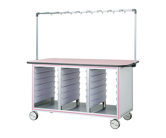 点滴作業台（対面型・シングルフレーム） ピンク TB18-3LP