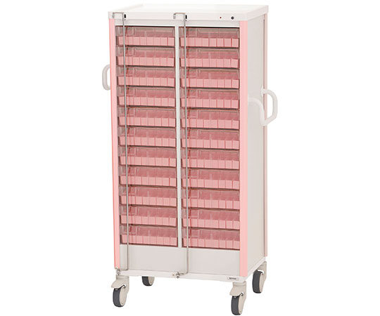 与薬カート 22床用 ピンク KC-503-01S