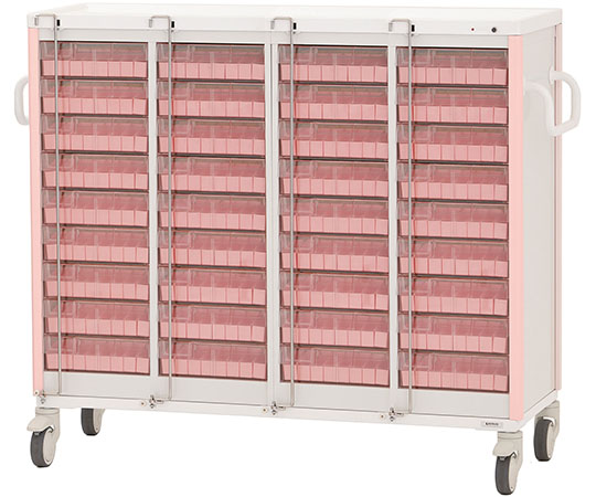 与薬カート 36床用 ピンク KC-506-01S