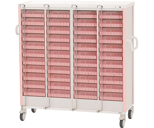 与薬カート 44床用 ピンク KC-507-01S