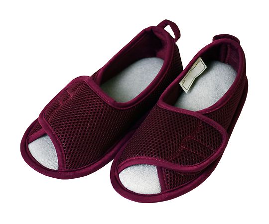 ささえルームシューズ（つま先開きタイプ） ワイン L B00307
