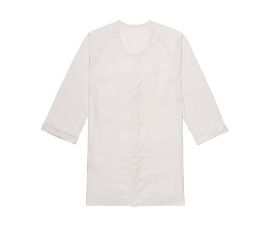 らくらく前開きワンタッチ肌着 紳士用（七分袖） ホワイト L 7505-1