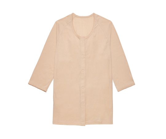 らくらく前開きワンタッチ肌着 婦人用（七分袖） ベージュ L 7505-1