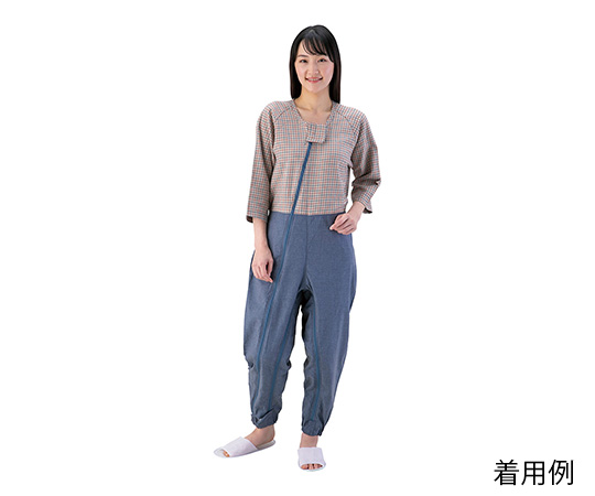 つなぎねまき ビンテージツイル WファスナーII型ホックカバー付 千鳥ブルー L 4600