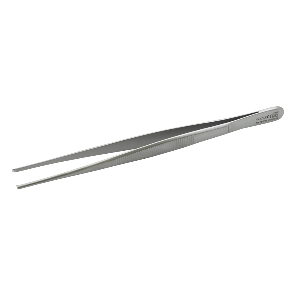 外科ピンセット 有鉤・直（細） 180mm AB 080/18