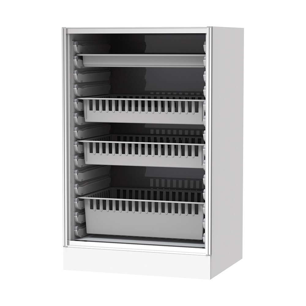 材料キャビネット（ロータイプ・トレイ収納） 664×550×1050mm オープン SL-T