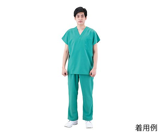 手術衣（男女兼用スクラブ） グリーン 3L 136-92 3L