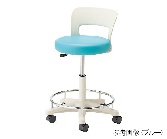 メディカルソフトスツール ハイタイプ・背付き・リング付 510×670mm ブルー CA-16RL-Z