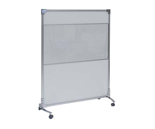 抗菌パーテーション（光透過性中空パネル） 自立 1300 透明窓付きキャスター