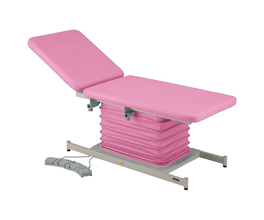 カラフル電動診察台 背上げ付 650×1900mm ピンク ATE-6519PK-BR