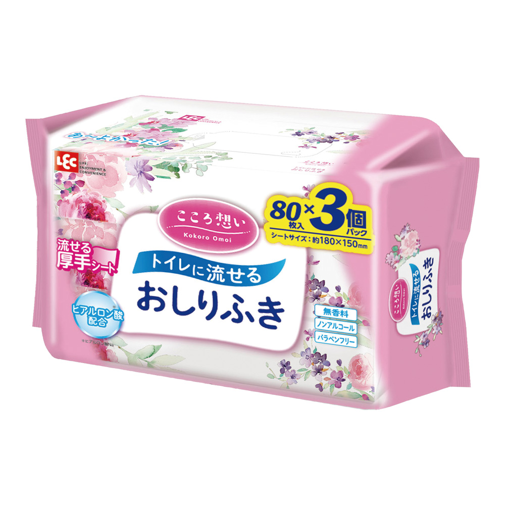 こころ想い 流せるおしりふき 80枚×3P E90772