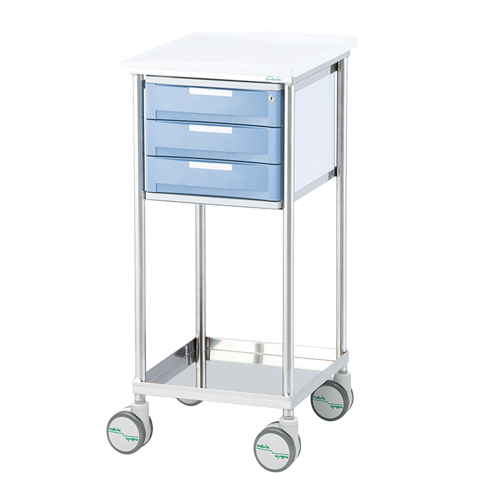 ナビスメイト・トレイワゴン 3段BOX ブルー