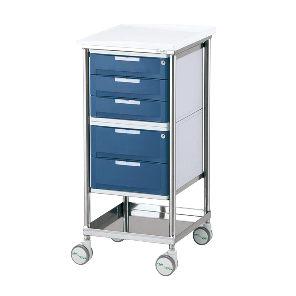 ナビスメイト・トレイワゴン 5段BOX ブルー